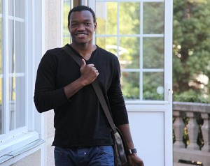 Steve Mandanda à son arrivée à Clairefontaine